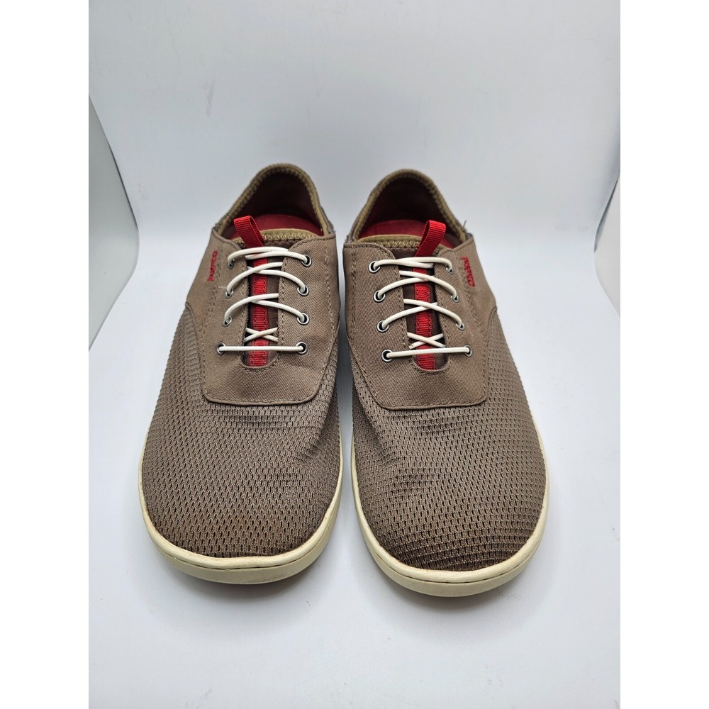 Men's Olukai Nohea Moku No Tie Boat Shoes Brown/Red Size 9